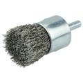 Weiler 1" Crimped Wire End Brush, .020" Stainless Steel Fill 10024